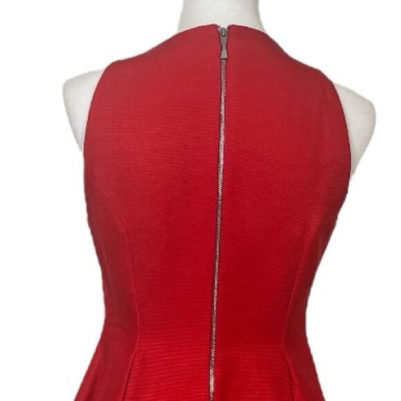 Kate Spade Dress Fit Flare Round Neck Cherry Red Cotton Silk Women’s Size 10 - Picture 8 of 11